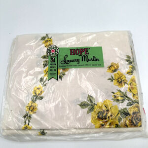 Vintage Hope Luxury MUSLIN Pillow Cases Yellow Floral